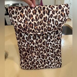Leopard Print Quilted Laptop Sleeve
